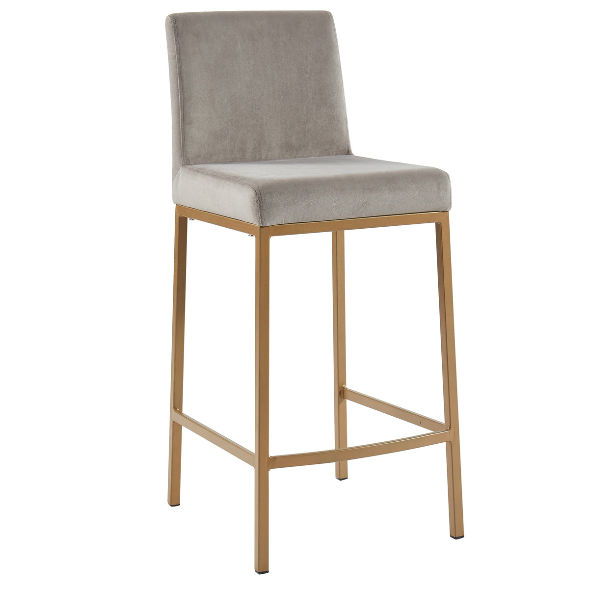Diego 26″ Counter Stool (Grey and Aged Gold) (Set of 2)