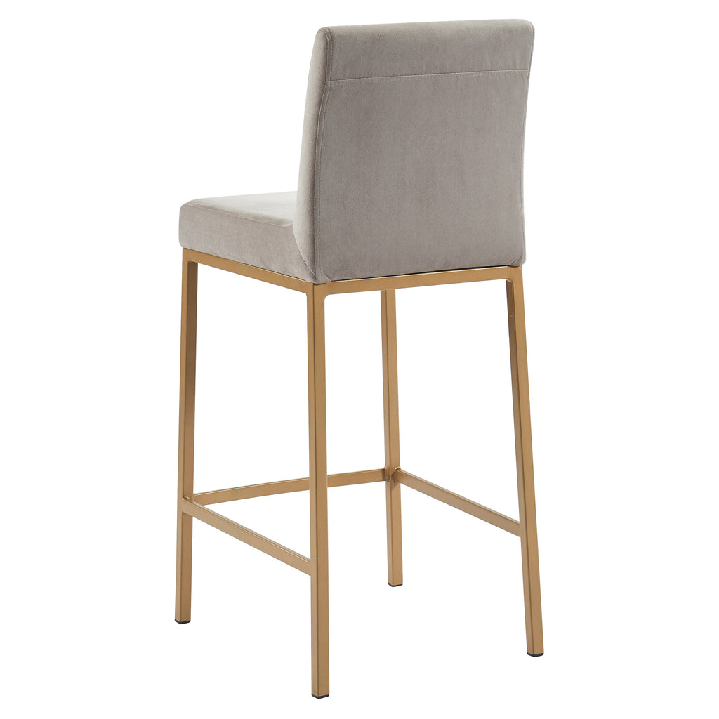 Diego 26″ Counter Stool (Grey and Aged Gold) (Set of 2)