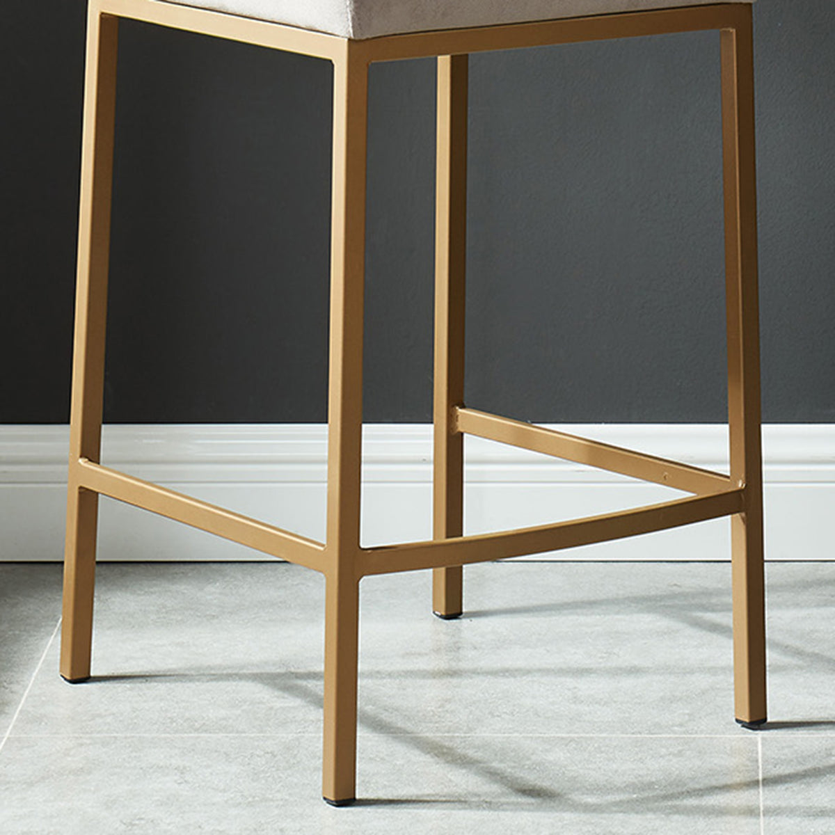 Diego 26″ Counter Stool (Grey and Aged Gold) (Set of 2)