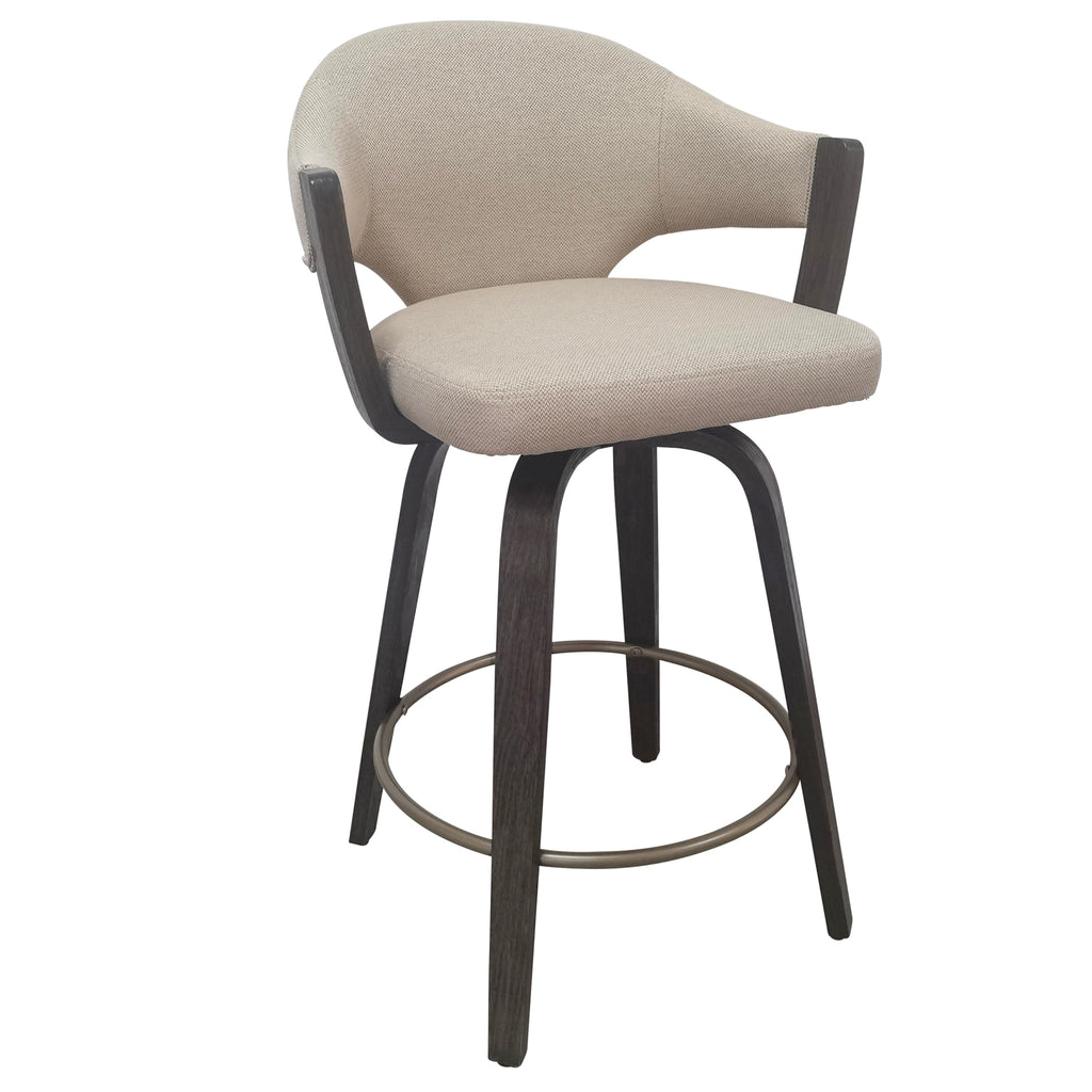 Freya 26″ Counter Stool with Swivel (Toffee and Walnut) (Set of 2)