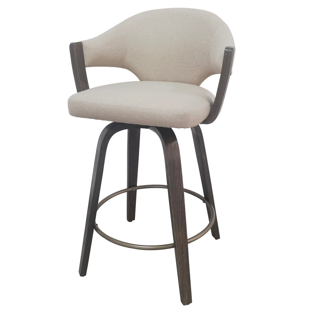 Freya 26″ Counter Stool with Swivel (Toffee and Walnut) (Set of 2)