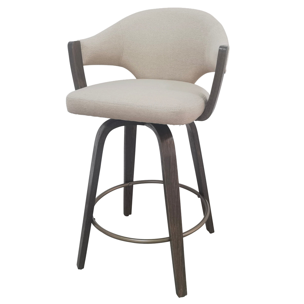 Freya 26″ Counter Stool with Swivel (Toffee and Walnut) (Set of 2)