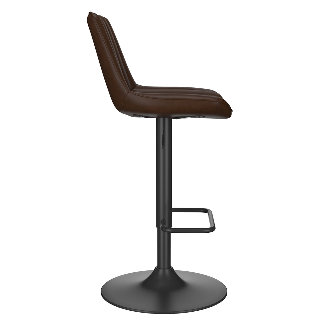 Kosi Adjustable Air-Lift Stool (Brown and Black) (Set of 2)