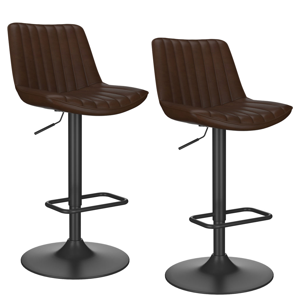 Kosi Adjustable Air-Lift Stool (Brown and Black) (Set of 2)
