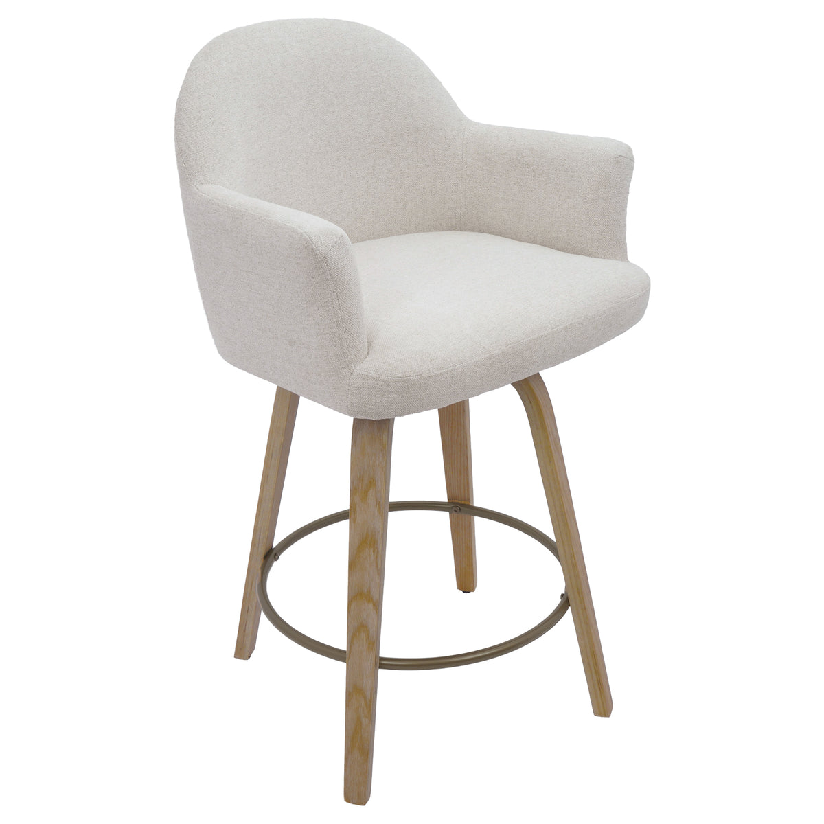 Torra 26″ Counter Stool with Swivel (Oat and Washed Oak) (Set of 2)