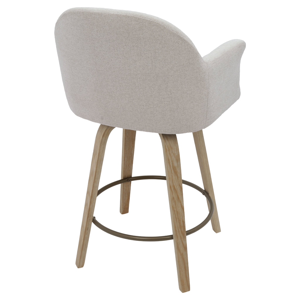 Torra 26″ Counter Stool with Swivel (Oat and Washed Oak) (Set of 2)