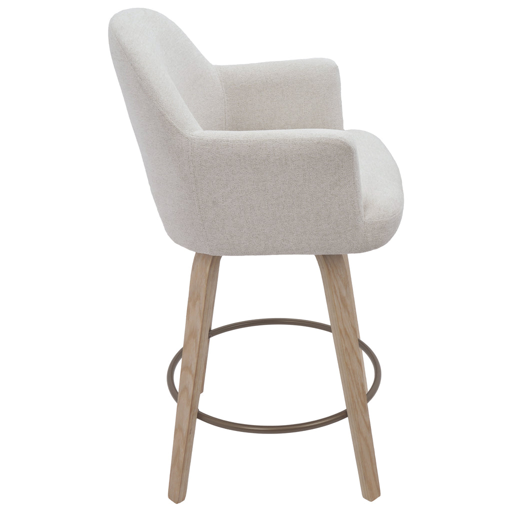 Torra 26″ Counter Stool with Swivel (Oat and Washed Oak) (Set of 2)