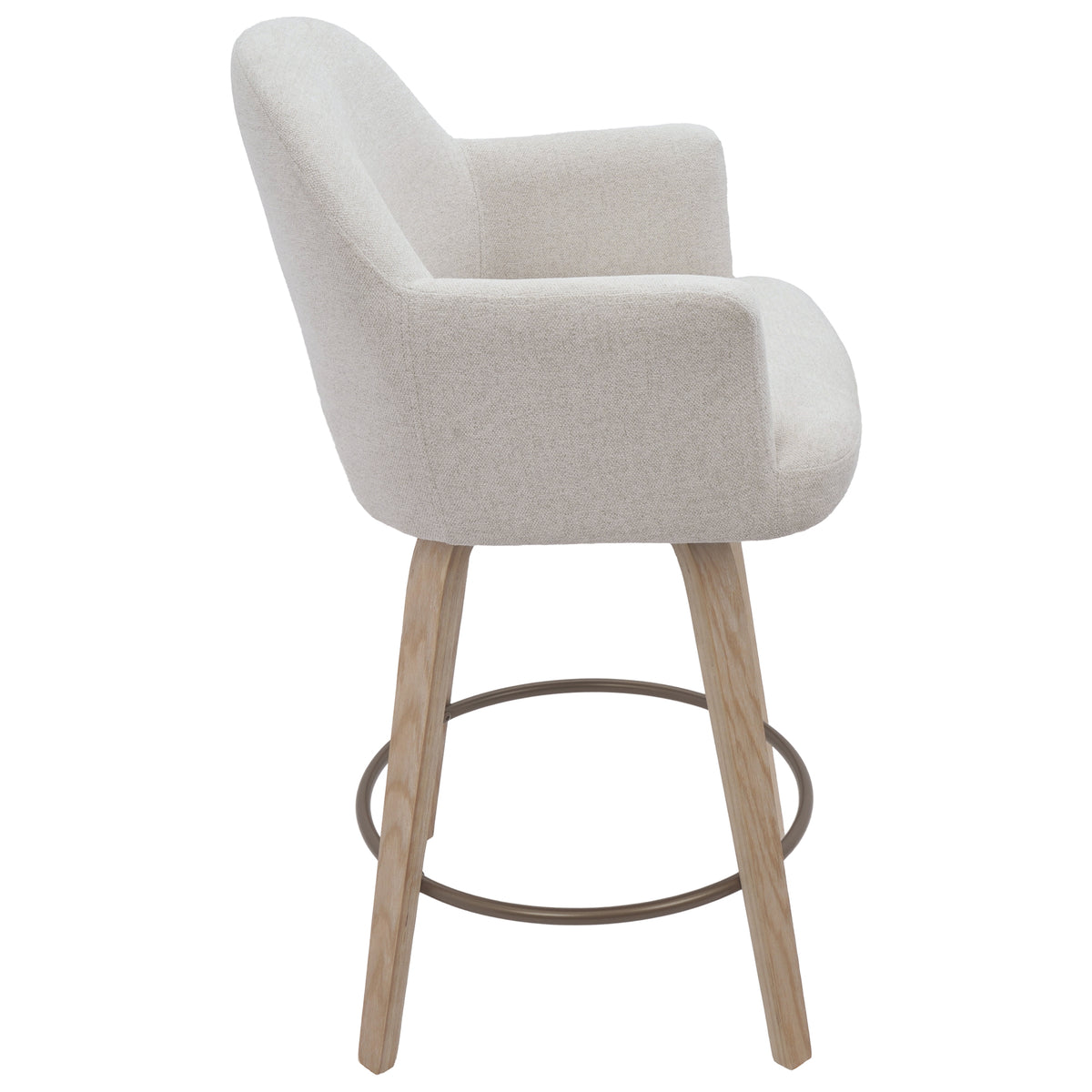 Torra 26″ Counter Stool with Swivel (Oat and Washed Oak) (Set of 2)