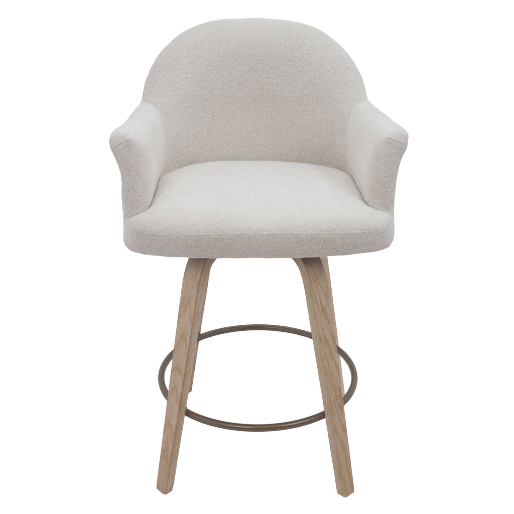 Torra 26″ Counter Stool with Swivel (Oat and Washed Oak) (Set of 2)