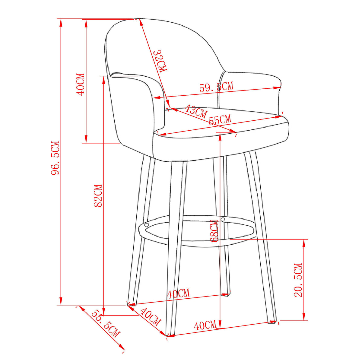 Torra 26″ Counter Stool with Swivel (Oat and Washed Oak) (Set of 2)