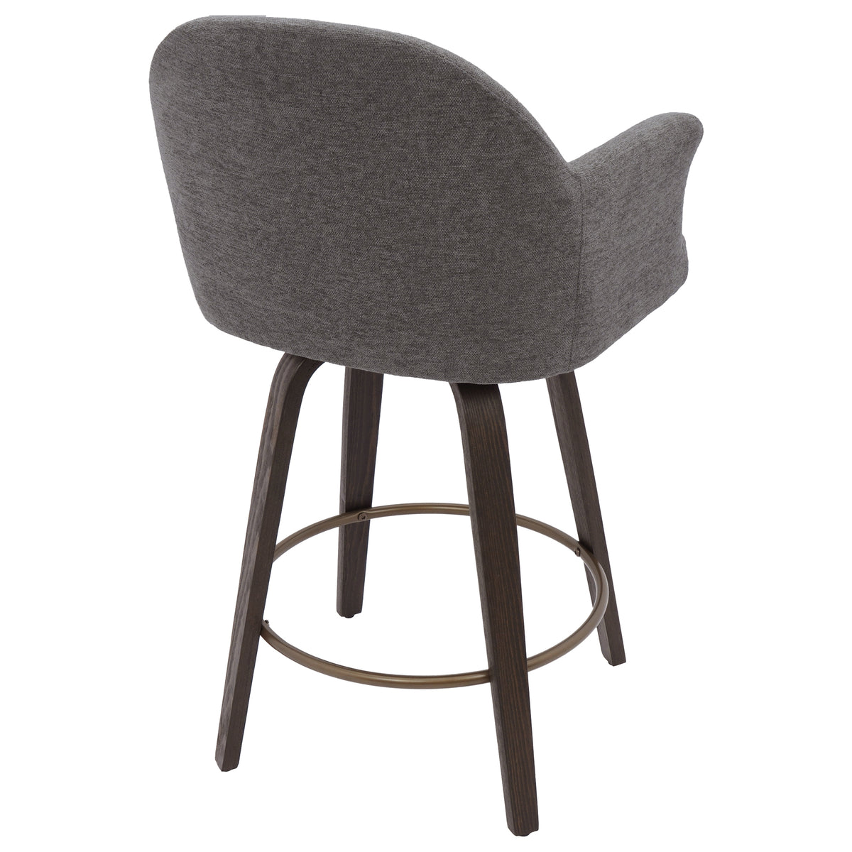 Torra 26″ Counter Stool with Swivel (Warm Charcoal and Dark Walnut) (Set of 2)