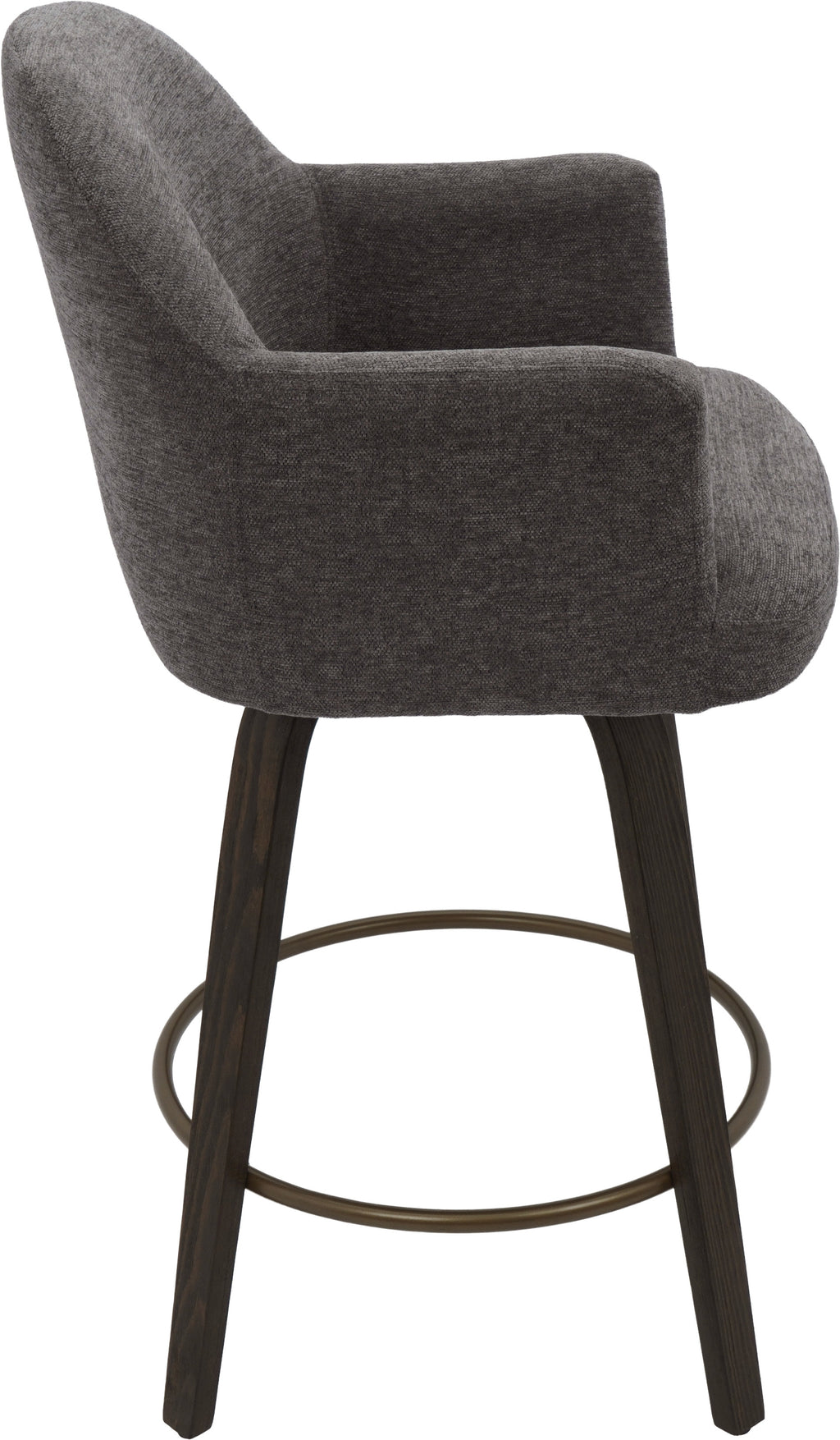 Torra 26″ Counter Stool with Swivel (Warm Charcoal and Dark Walnut) (Set of 2)
