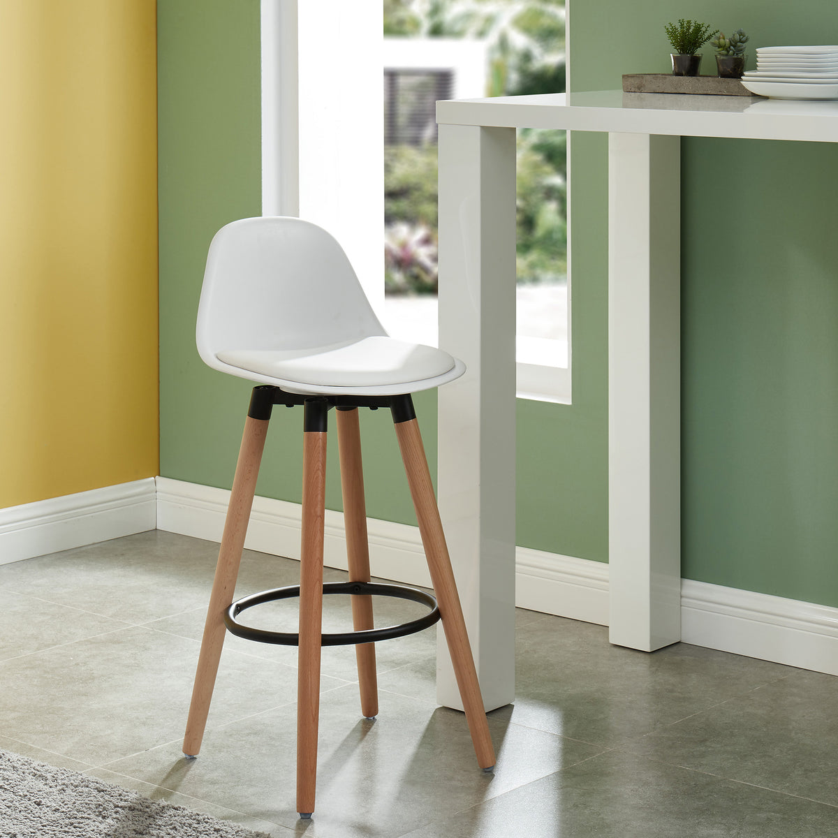 Diablo 26″ Counter Stool (White and Natural) (Set of 2)