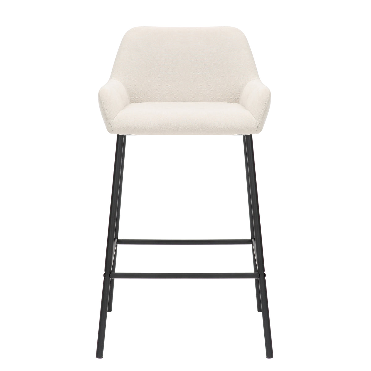 Baily 26″ Counter Stool (Beige Fabric and Black) (Set of 2)