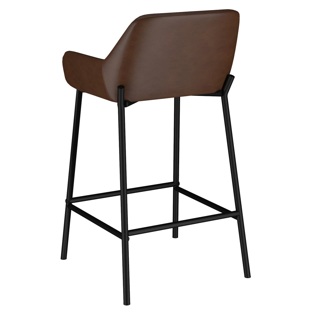 Baily 26″ Counter Stool (Brown PU and Black) (Set of 2)