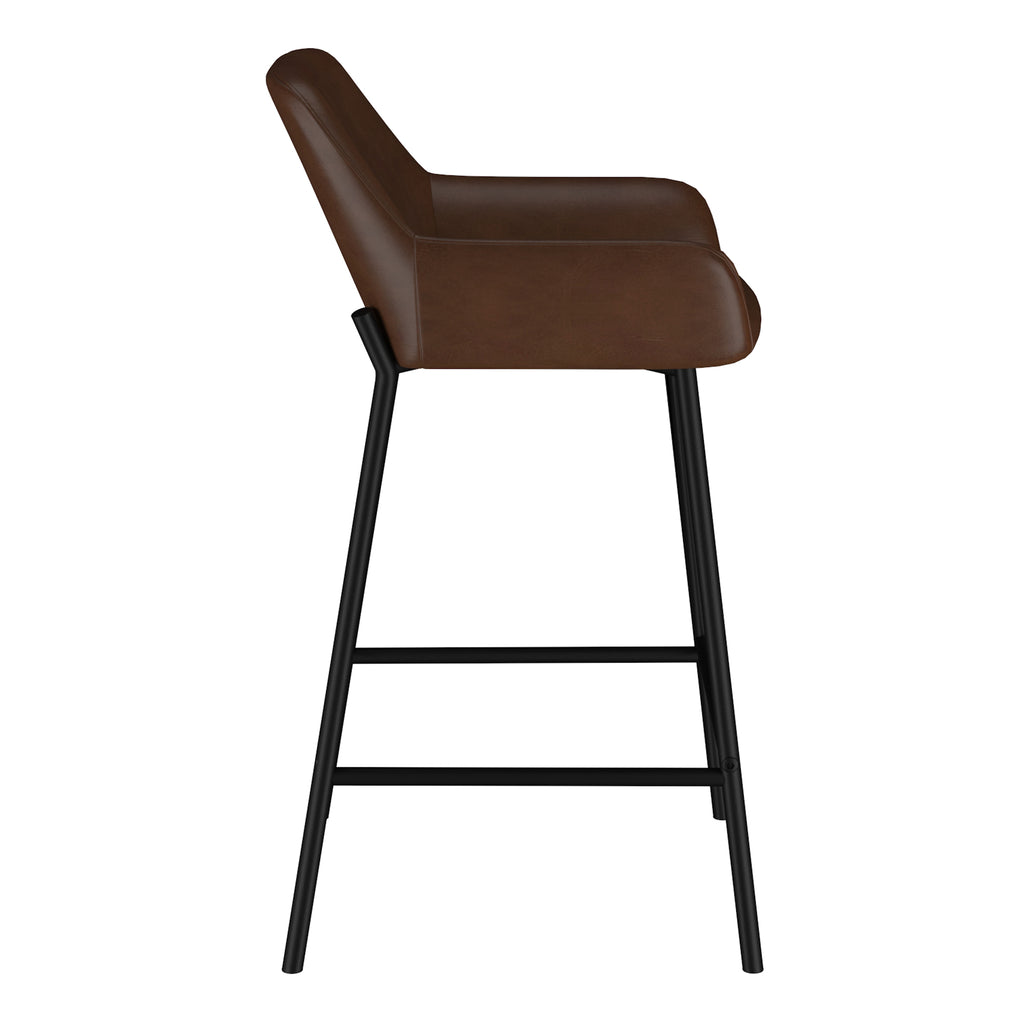 Baily 26″ Counter Stool (Brown PU and Black) (Set of 2)