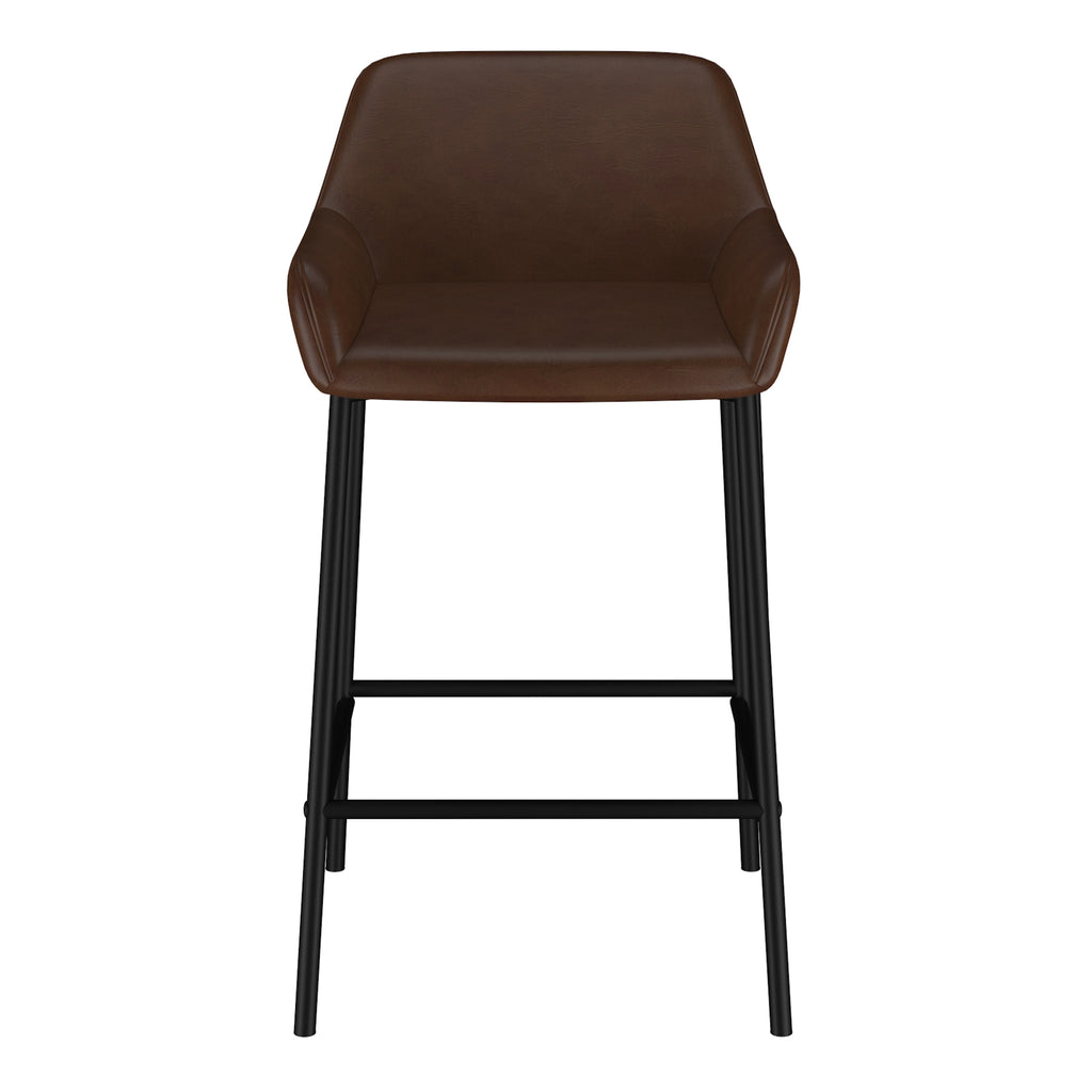 Baily 26″ Counter Stool (Brown PU and Black) (Set of 2)