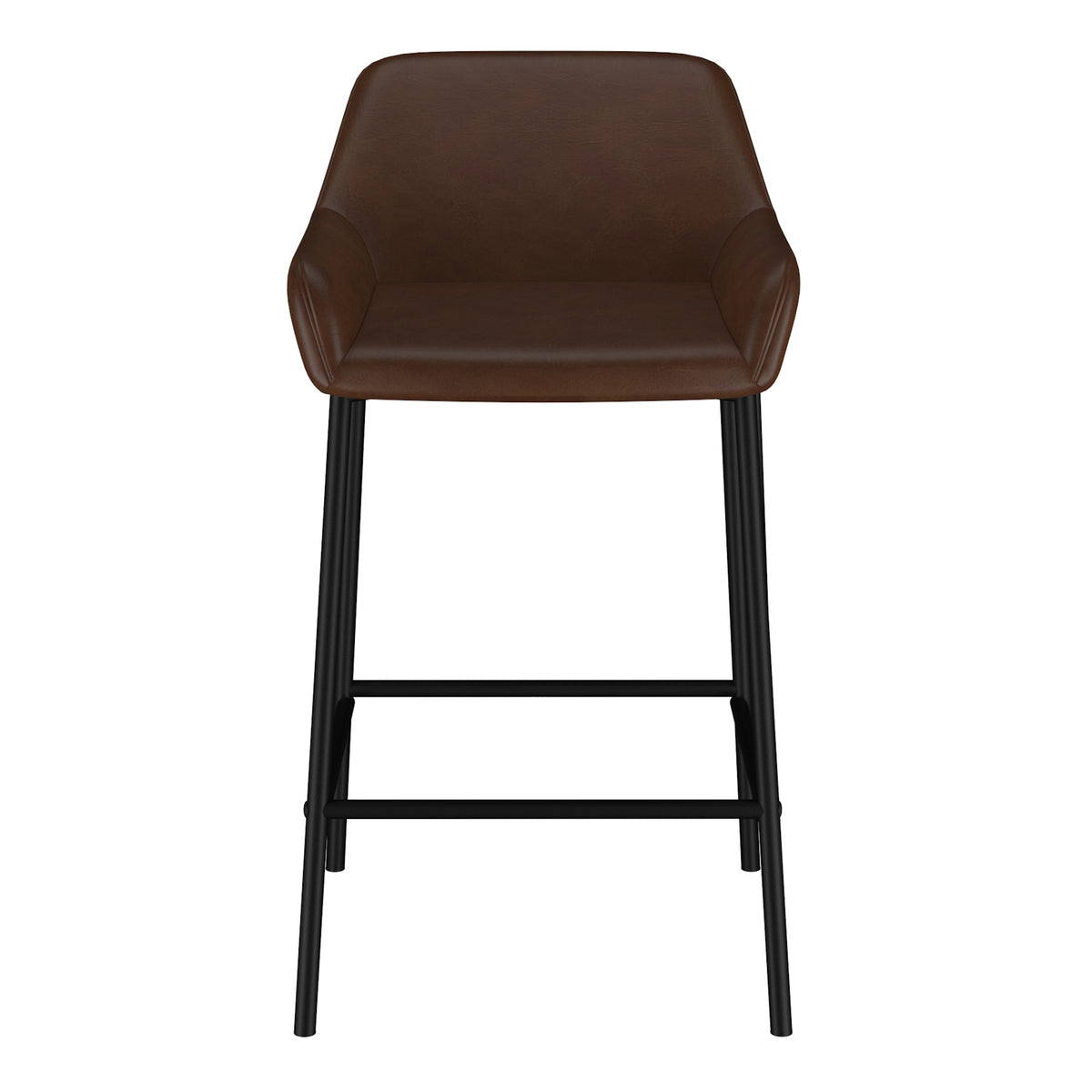Baily 26″ Counter Stool (Brown PU and Black) (Set of 2)