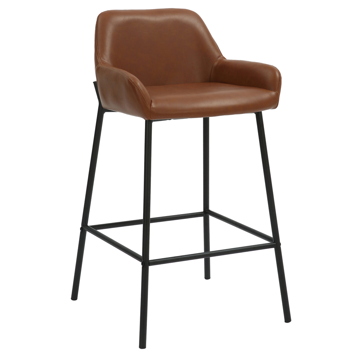 Baily 26″ Counter Stool (Saddle PU and Black) (Set of 2)