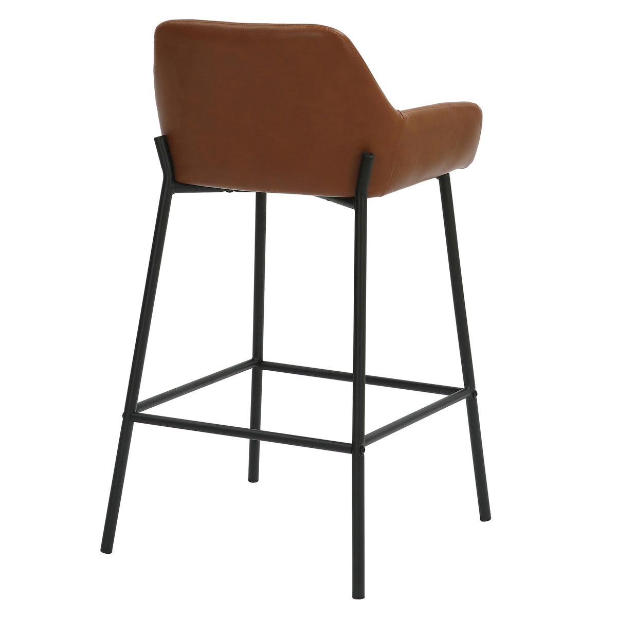 Baily 26″ Counter Stool (Saddle PU and Black) (Set of 2)