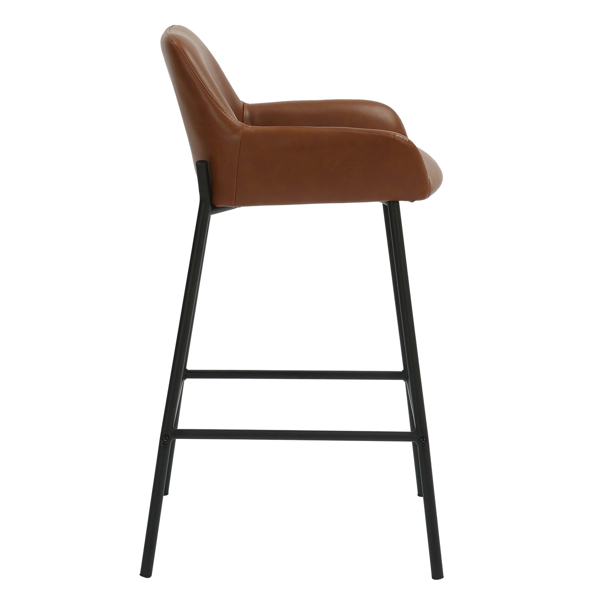 Baily 26″ Counter Stool (Saddle PU and Black) (Set of 2)