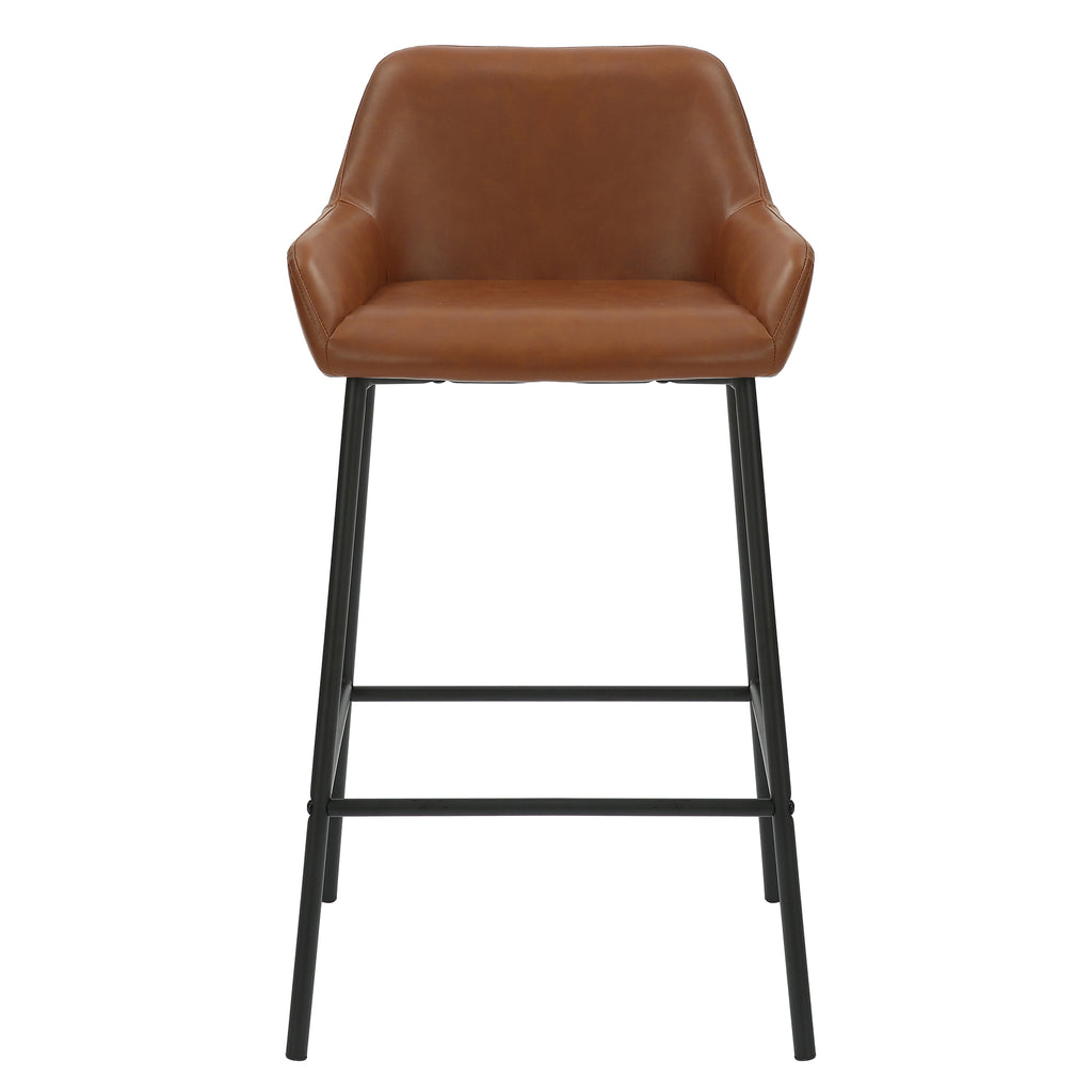 Baily 26″ Counter Stool (Saddle PU and Black) (Set of 2)