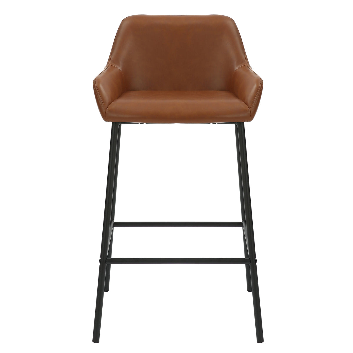 Baily 26″ Counter Stool (Saddle PU and Black) (Set of 2)