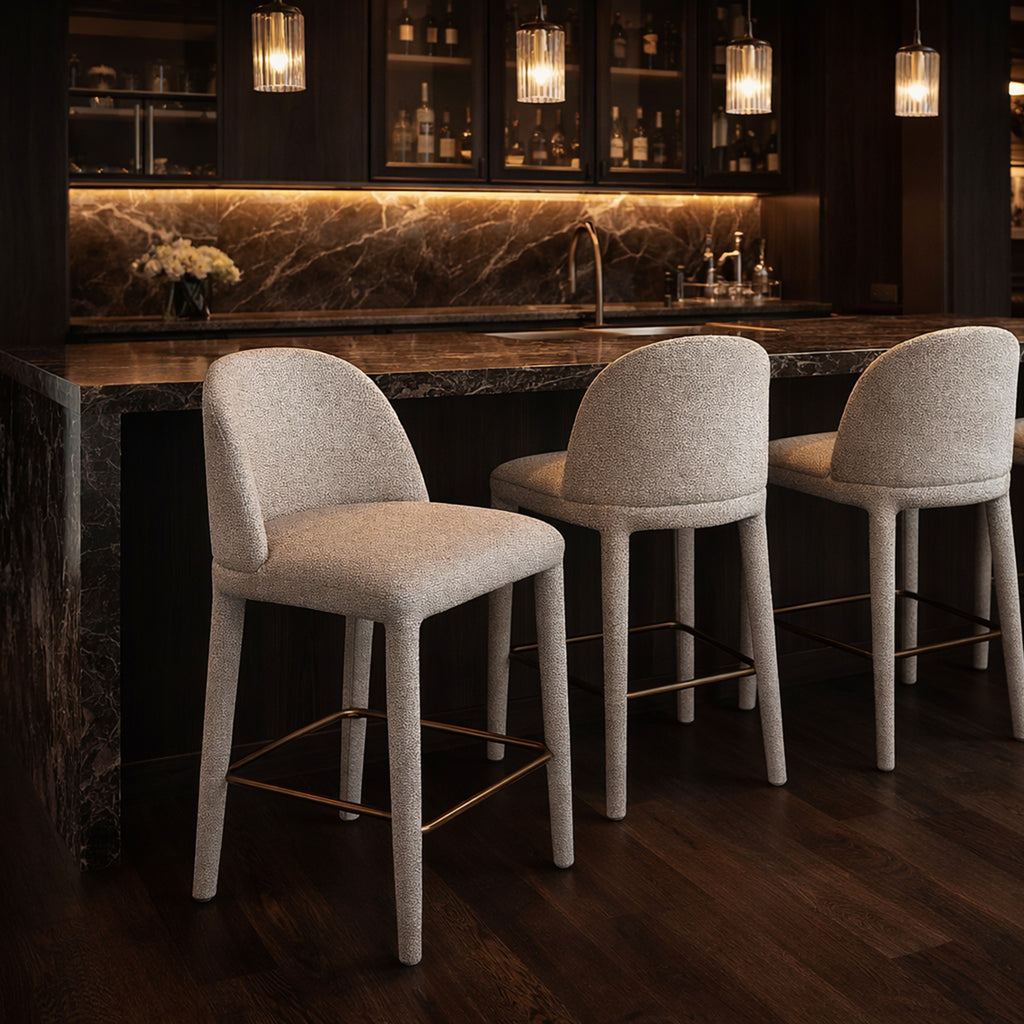 Kiara 26″ Counter Stool (Beige) (Set of 2)