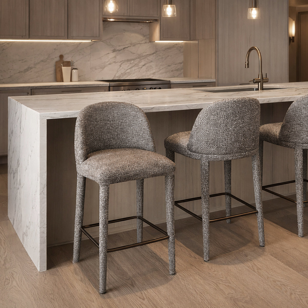 Kiara 26″ Counter Stool (Brown) (Set of 2)