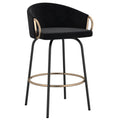 Lavo 26″ Counter Stool with Swivel (Black and Aged Gold) (Set of 2)