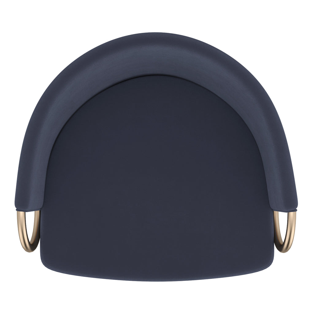 Lavo 26″ Counter Stool with Swivel (Blue and Black and Aged Gold) (Set of 2)