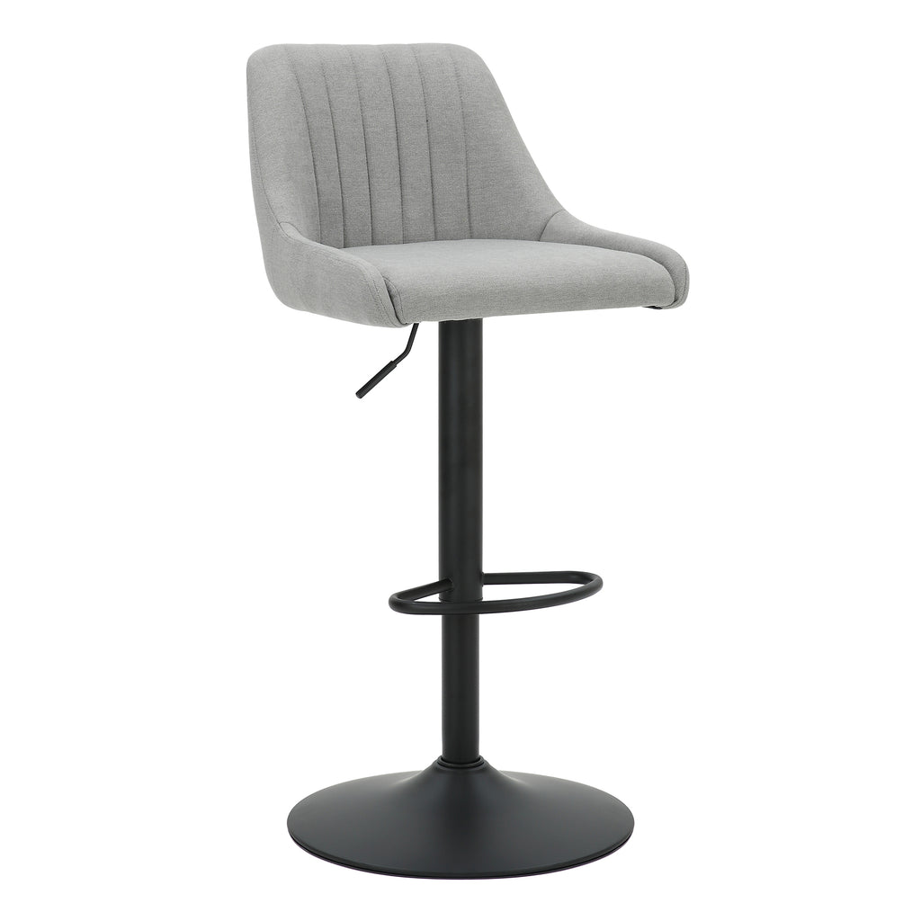 Kron Air-Lift Stool (Grey Fabric and Black) (Set of 2)