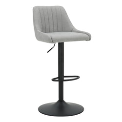 Kron Air-Lift Stool (Grey Fabric and Black) (Set of 2)