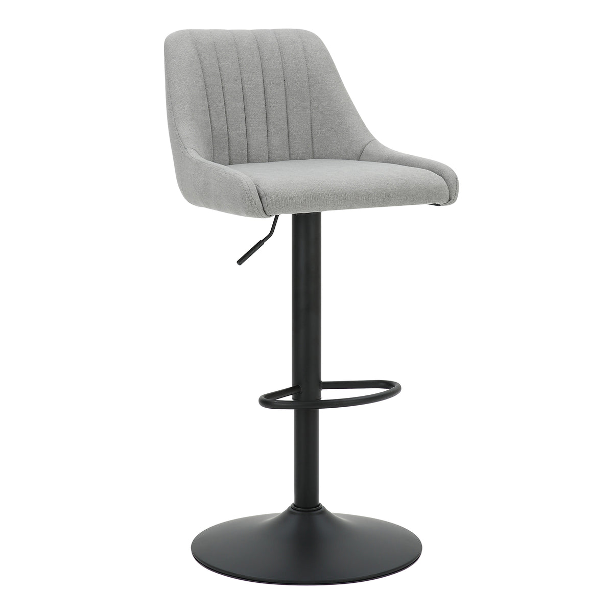 Kron Air-Lift Stool (Grey Fabric and Black) (Set of 2)