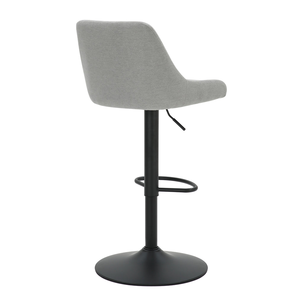 Kron Air-Lift Stool (Grey Fabric and Black) (Set of 2)