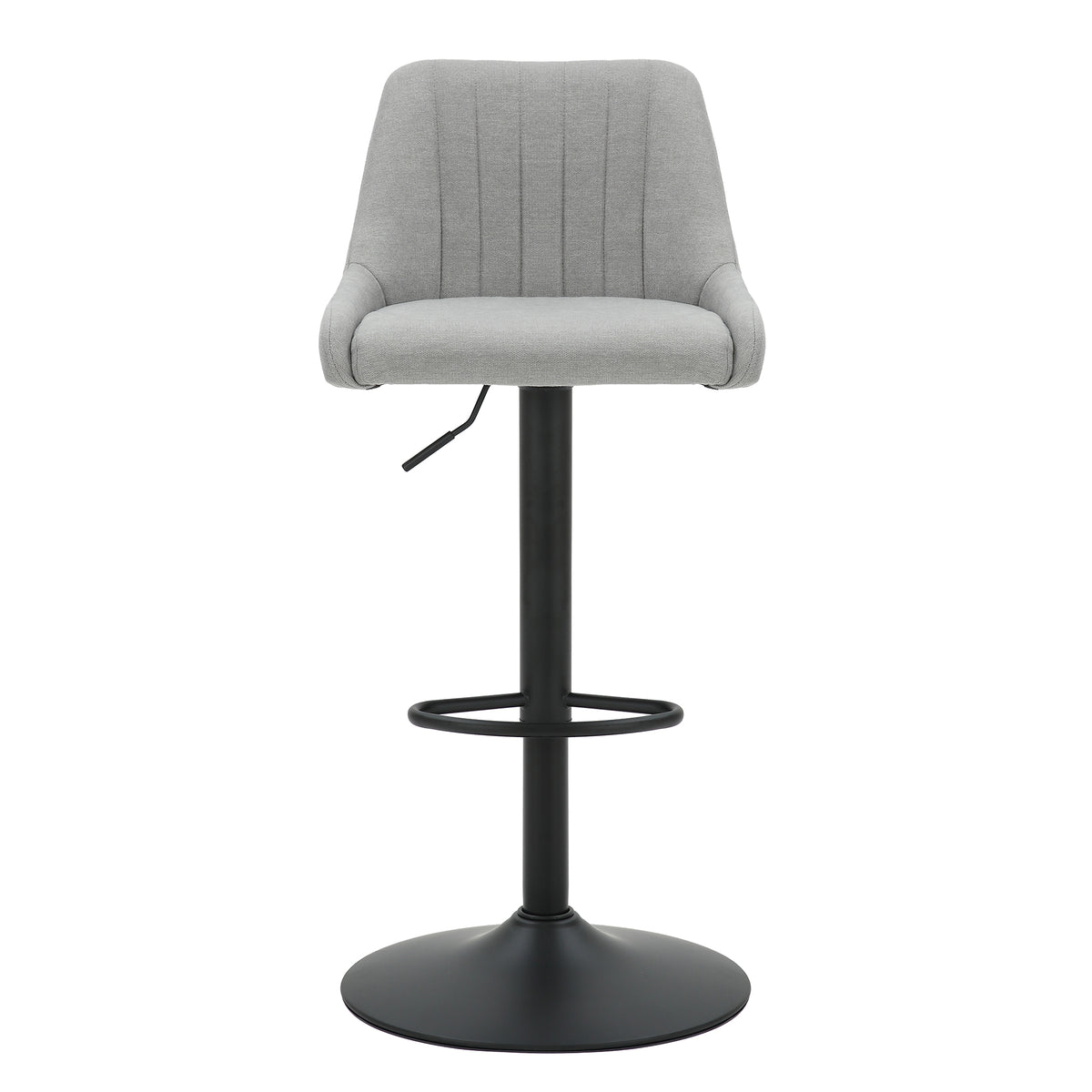 Kron Air-Lift Stool (Grey Fabric and Black) (Set of 2)