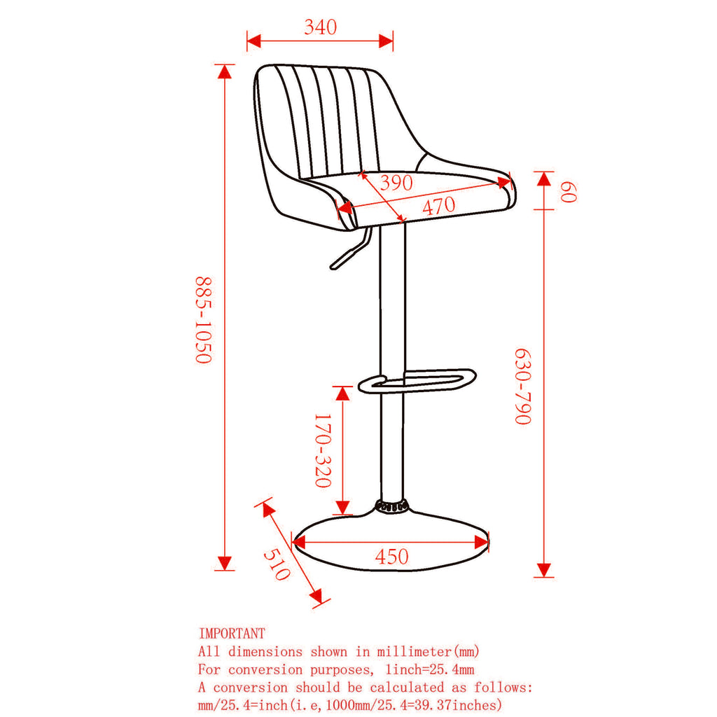 Kron Air-Lift Stool (Grey Fabric and Black) (Set of 2)