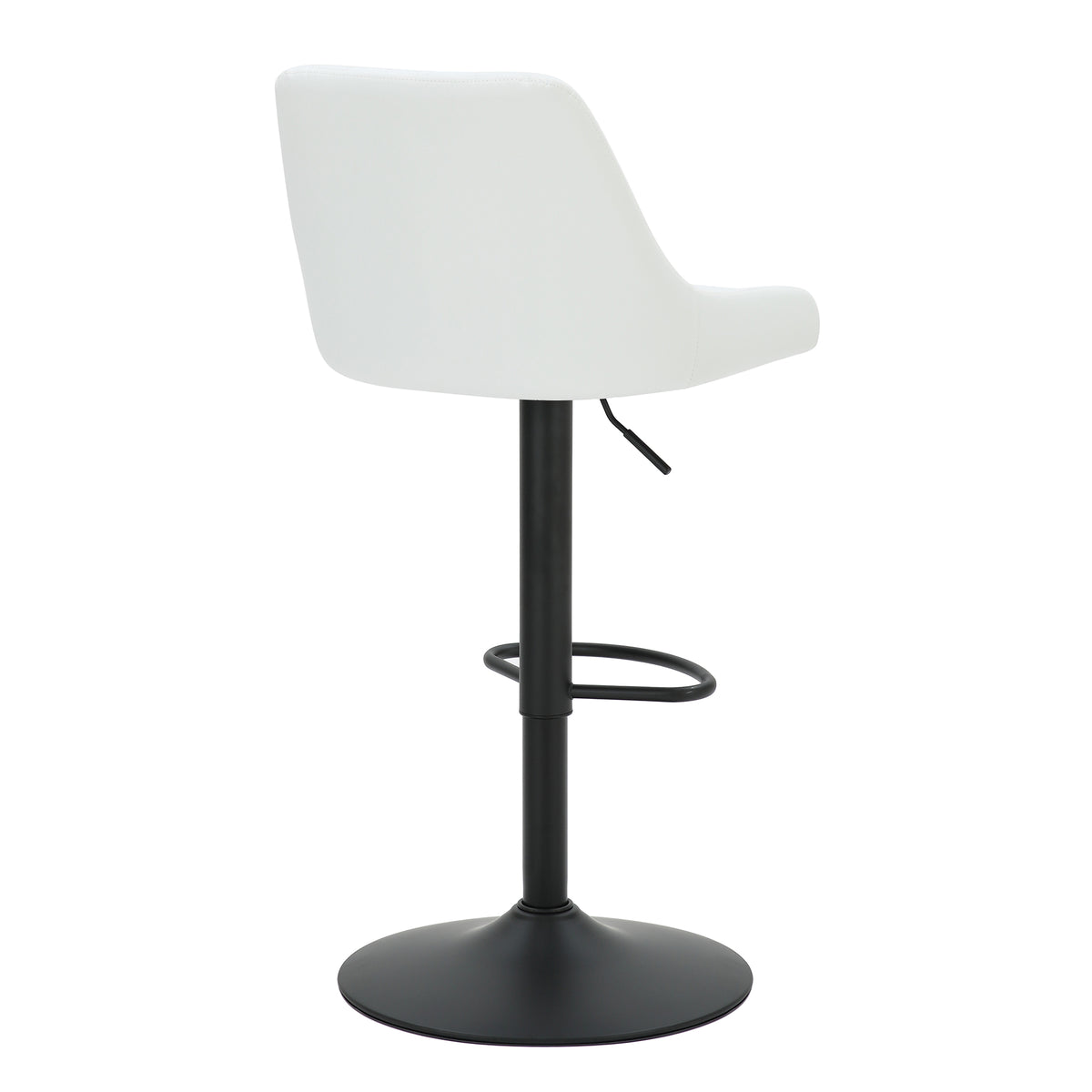 Kron Air-Lift Stool (White PU and Black) (Set of 2)
