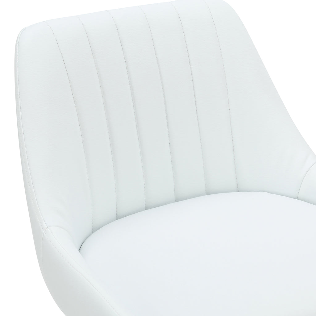 Kron Air-Lift Stool (White PU and Black) (Set of 2)