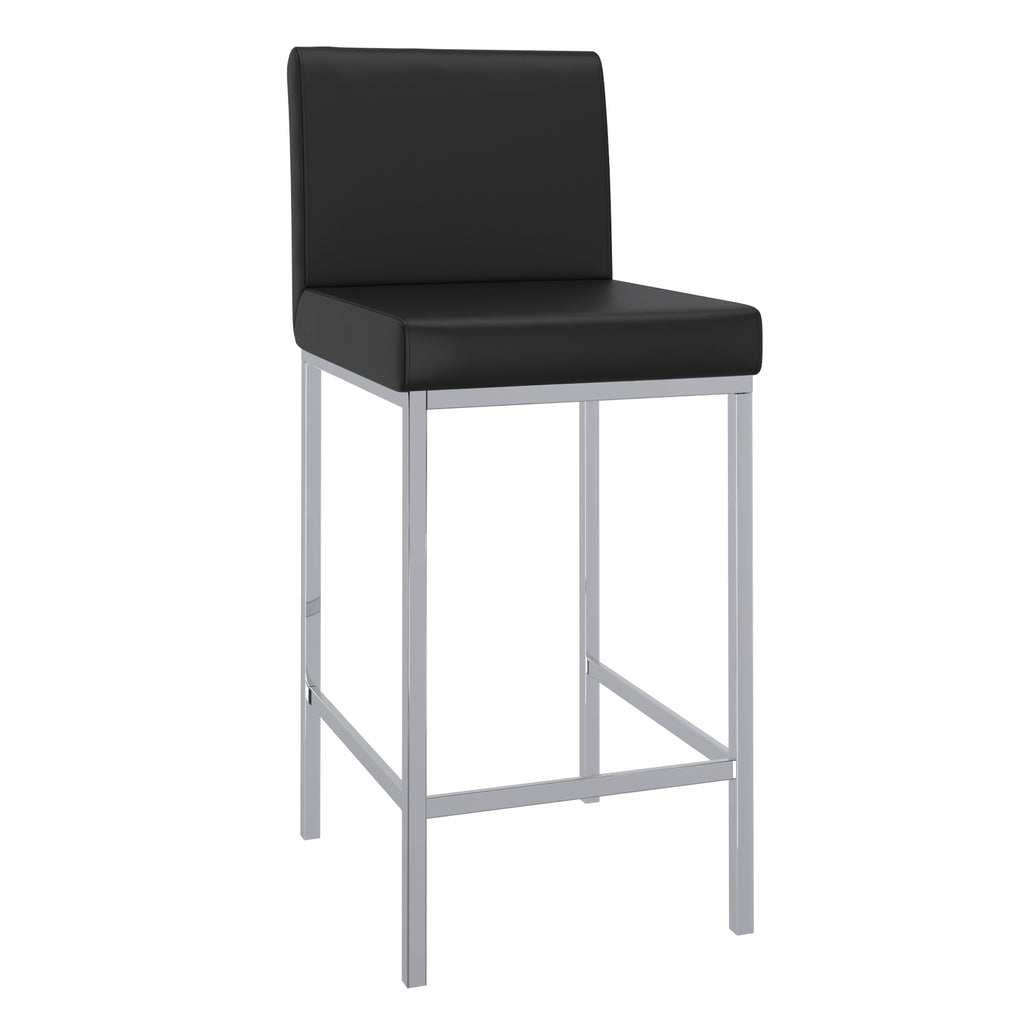 Porto 26″ Counter Stool (Black and Chrome) (Set of 2)
