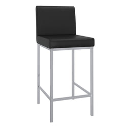Porto 26″ Counter Stool (Black and Chrome) (Set of 2)