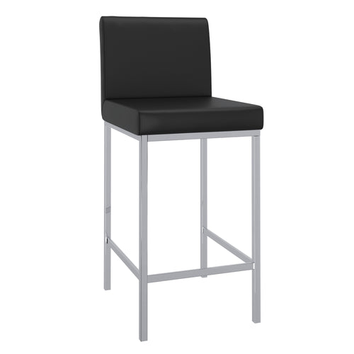Porto 26″ Counter Stool (Black and Chrome) (Set of 2)