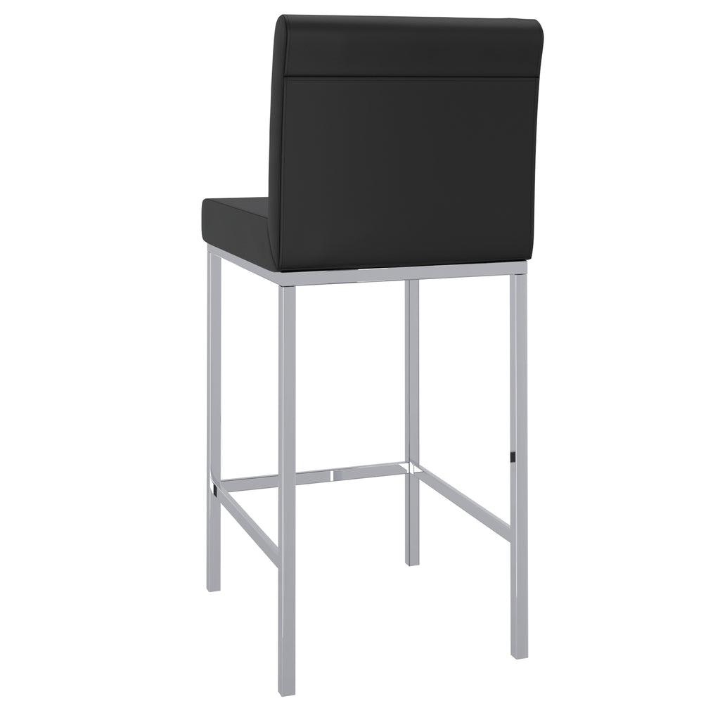 Porto 26″ Counter Stool (Black and Chrome) (Set of 2)