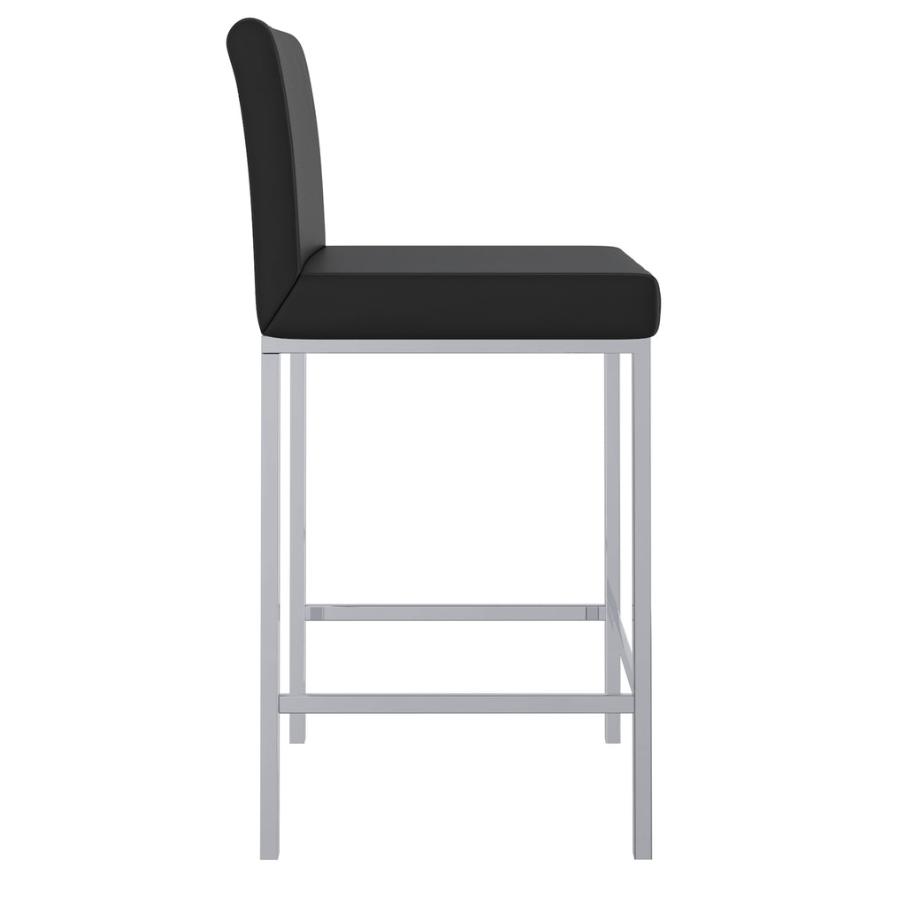 Porto 26″ Counter Stool (Black and Chrome) (Set of 2)