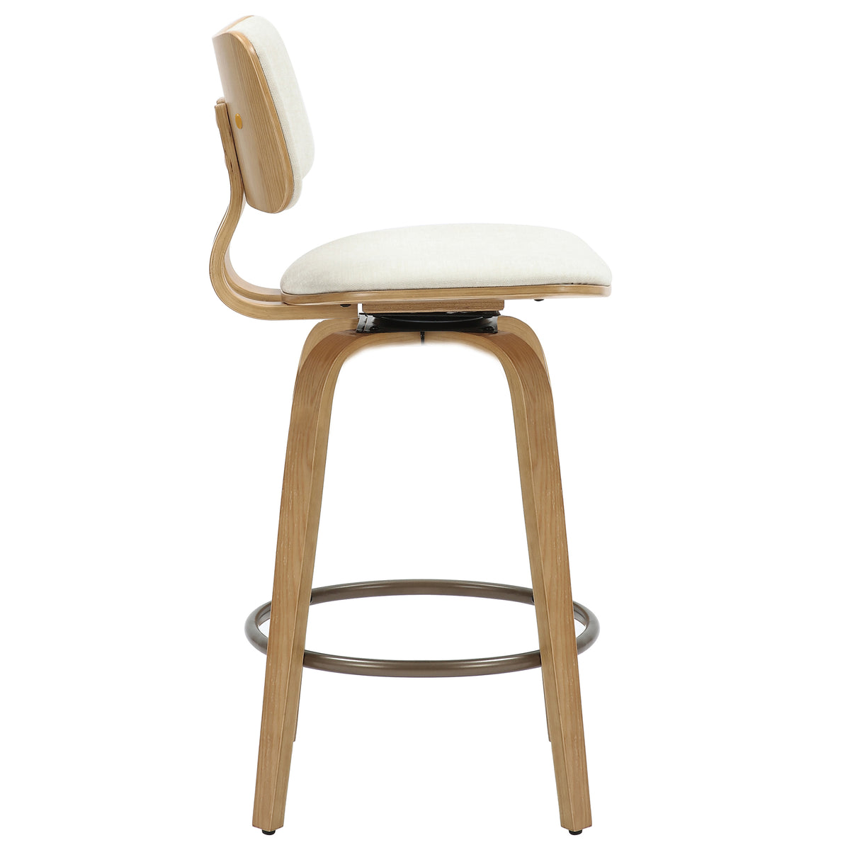 Zuni 26″ Counter Stool with Swivel, Fabric (Beige Fabric and Natural) (Set of 2)