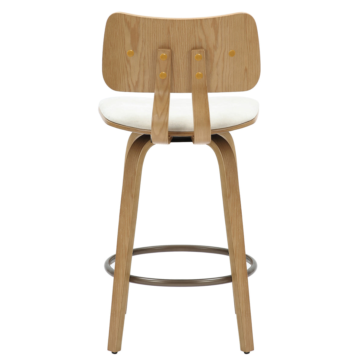 Zuni 26″ Counter Stool with Swivel, Fabric (Beige Fabric and Natural) (Set of 2)