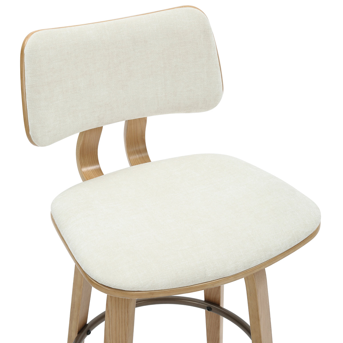 Zuni 26″ Counter Stool with Swivel, Fabric (Beige Fabric and Natural) (Set of 2)