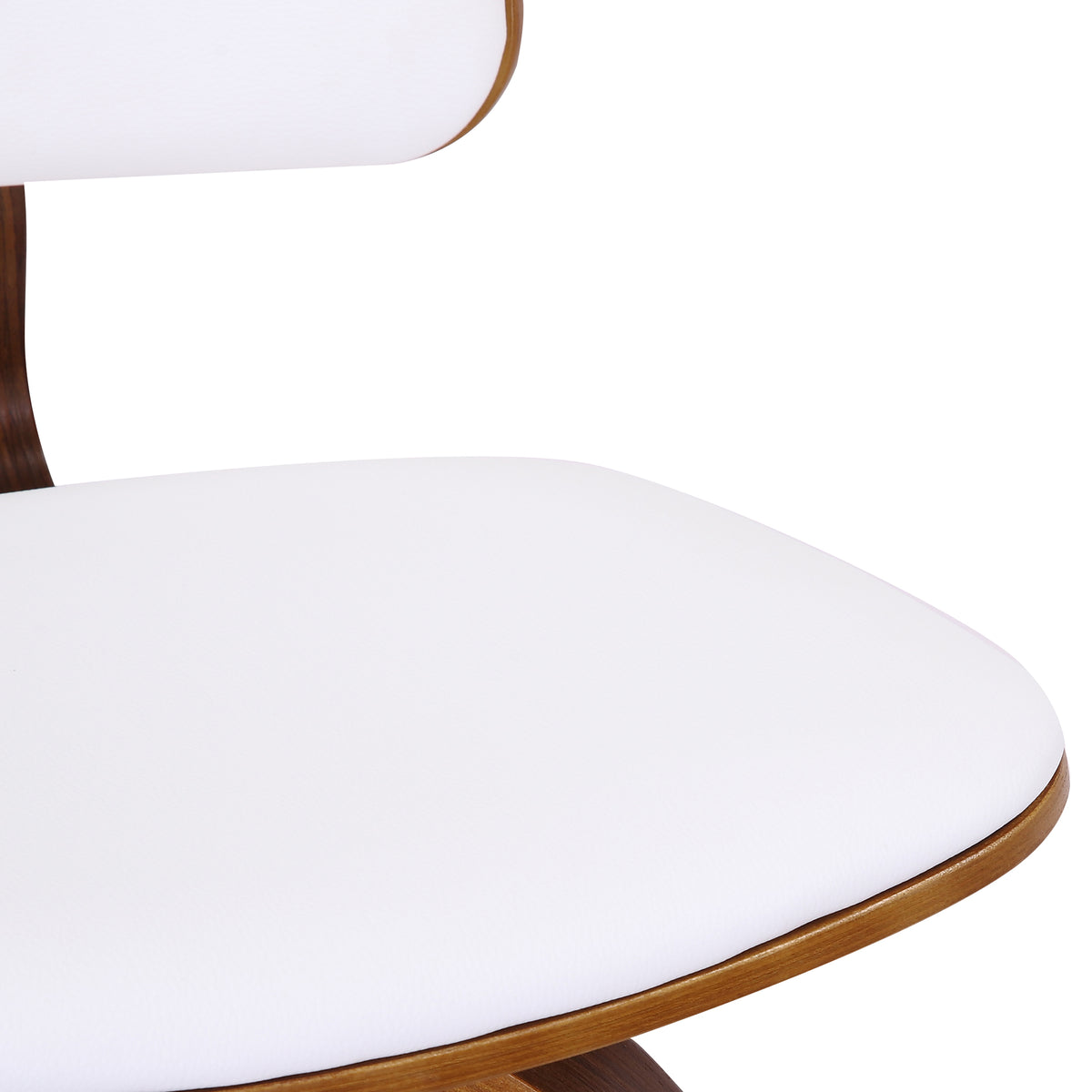Zuni 26″ Counter Stool with Swivel, PU (White PU and Walnut) (Set of 2)