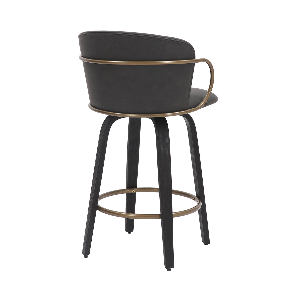 Lawson 26″ Counter Stool with Swivel (Charcoal and Black and Aged Gold) (Set of 2)