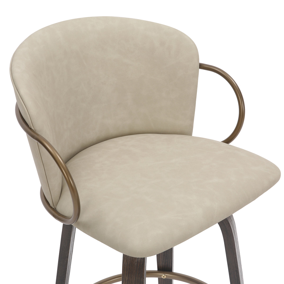 Lawson 26″ Counter Stool with Swivel (Ivory and Brown and Aged Gold) (Set of 2)
